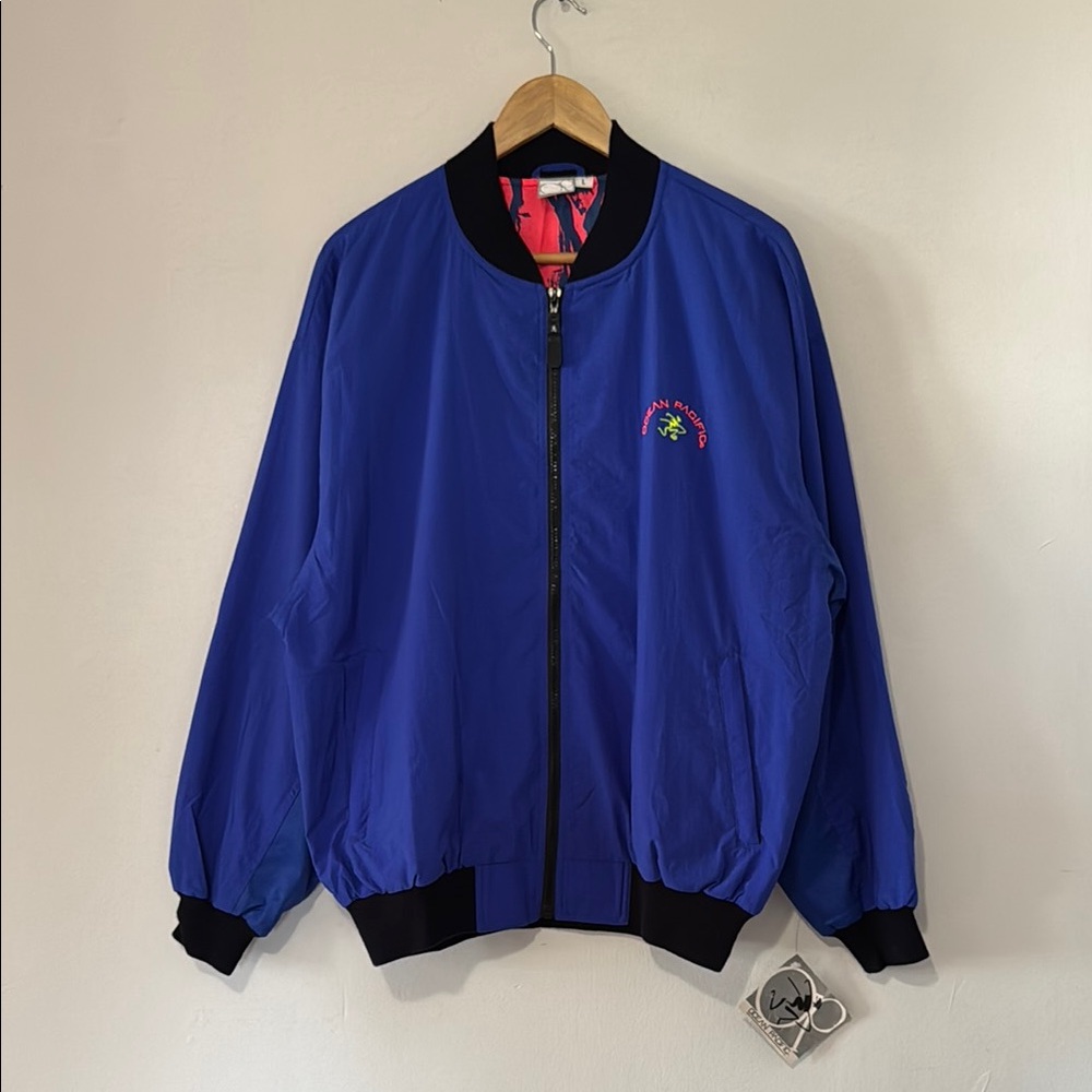 Vintage Ocean Pacific Neon Windbreaker Jacket / Large / New / 80s / 90s